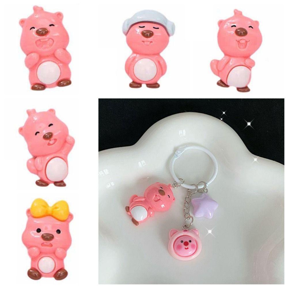 Shanhai loopy Móc Chìa Khóa Xe Hơi Bằng Nhựa resin Màu Hồng Họa Tiết Hoạt Hình periphery Phong Cách Hàn Quốc Dễ Thương
