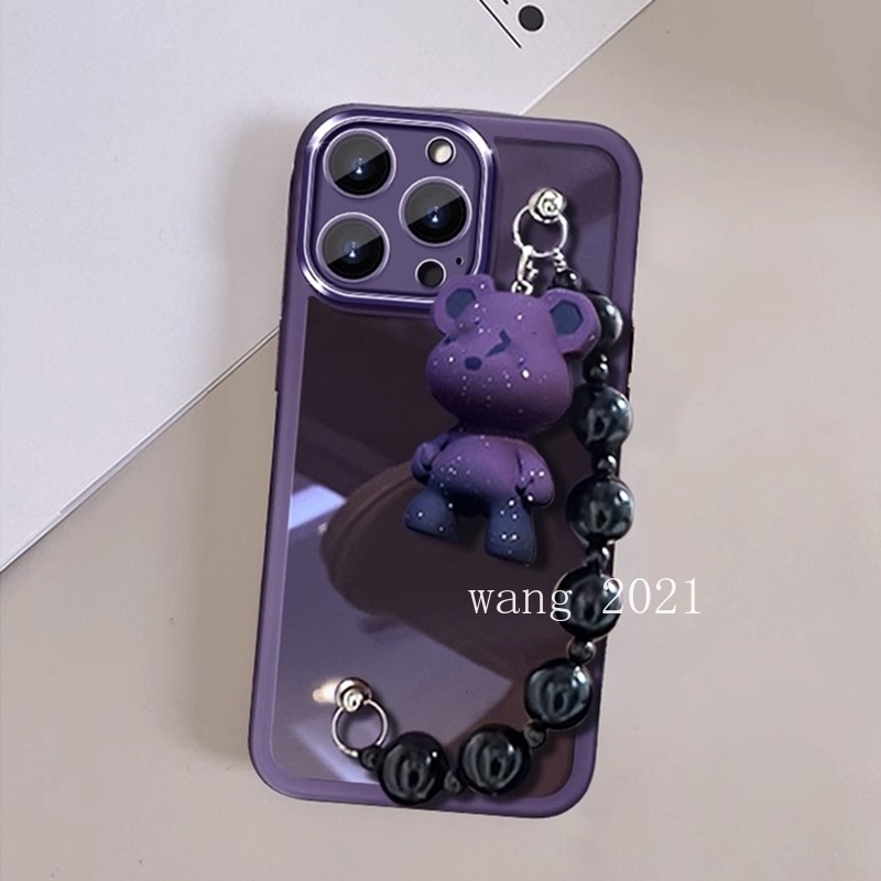 Ốp Điện Thoại Dẻo Trong Suốt Màu Trơn Kèm Vòng Đeo Tay & Búp Bê Dễ Thương Cho vivo y17s 5g 2023 vivoy17s