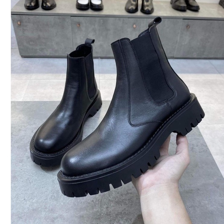 Giày Chealsea Boot Nam Da Mềm Cao Cấp Kiểu Dáng Basic Đế Tăng Chiều Cao Giày Bốt Nam Cổ Chun Thời Trang