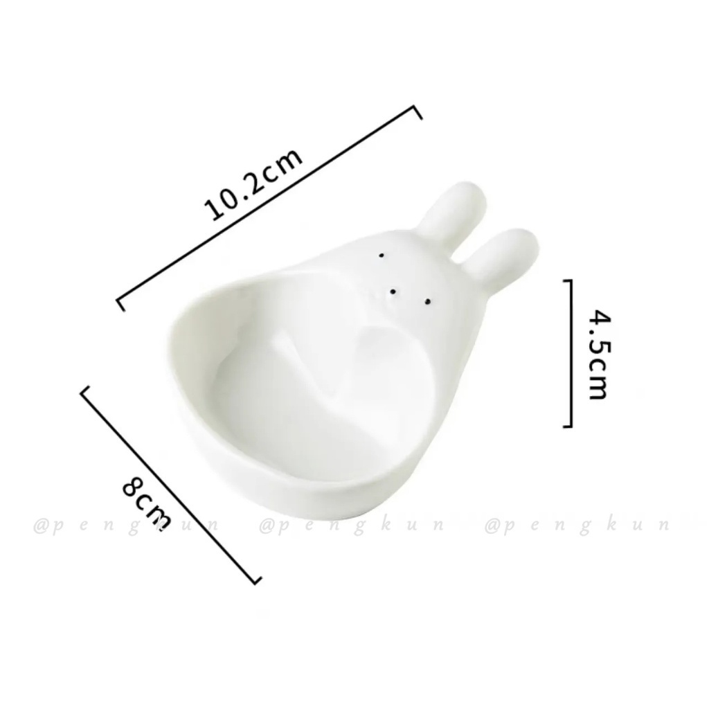 Đĩa Sứ Đựng Nước Chấm Hình Thỏ Hoạt Hình Ba Chiều Sáng Tạo