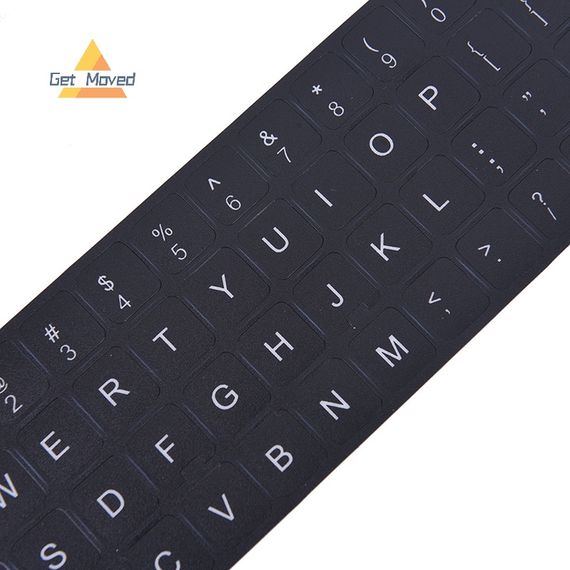 Miếng Dán Thay Thế Cho Bàn Phím Máy Tính laptop In Chữ Tiếng Anh > Màu Trắng Đen