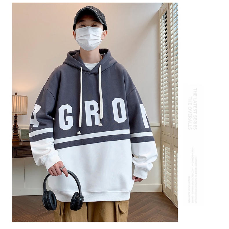 Áo Hoodie Dáng Rộng In Chữ plus size Thời Trang Mùa Thu Cho Nam