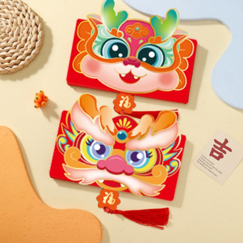 Set 6 / 10 Bao Lì Xì Đỏ angpao Phong Cách Trung Hoa 2024