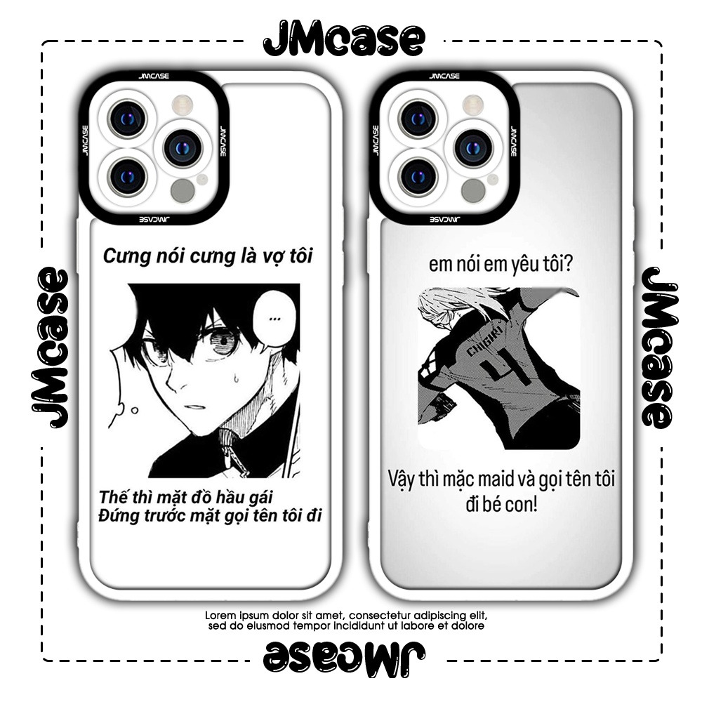 Ốp lưng iphone cạnh vuông JMCase Blue Lock Isagi Chigiri Anime Manga 7/7plus/8/8plus/x/xs/11/12/pro/max/plus/promax