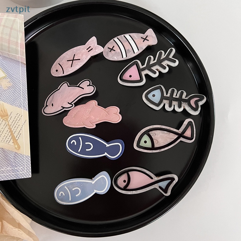 Kẹp Tóc zvt Hình Xương Cá Nhỏ Dễ Thương Phong Cách Nhật Bản