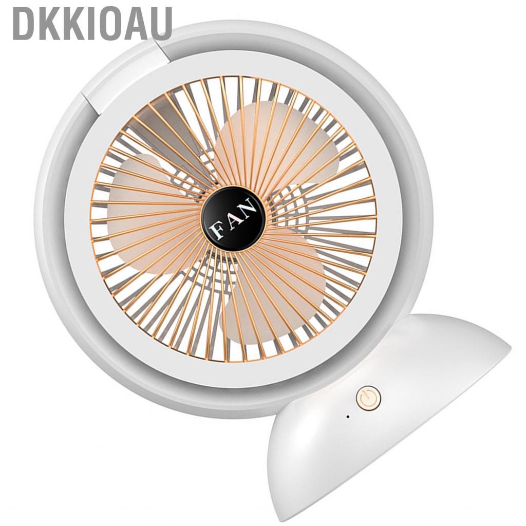 Dkkioau USB Desktop Fan  Rechargeable Small Table Adjustable Compact 180 Degree Rotatable Multifunctional for Office