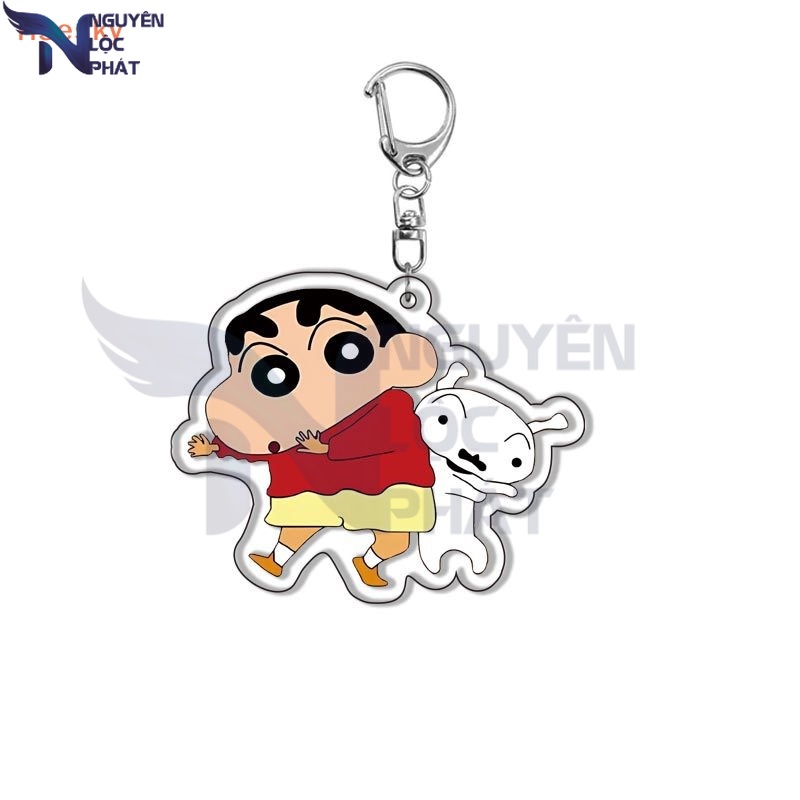 Kawaii anime crayon shin-chan keychain acrylic móc chìa khóa đồ chơi trẻ em nlp shop