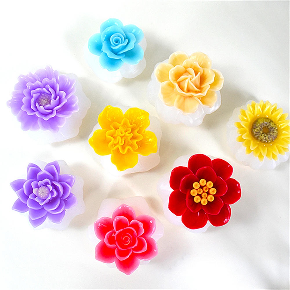 Khuôn silicone Làm Bánh / Sáp / Nến / Xà Phòng Hình Hoa Hồng / Hoa Mẫu Đơn 3d diy