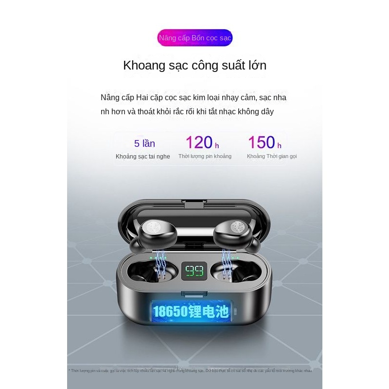 Tai Nghe Nhét Tai bluetooth Không Dây mini Màu Đen Chất Lượng Cao