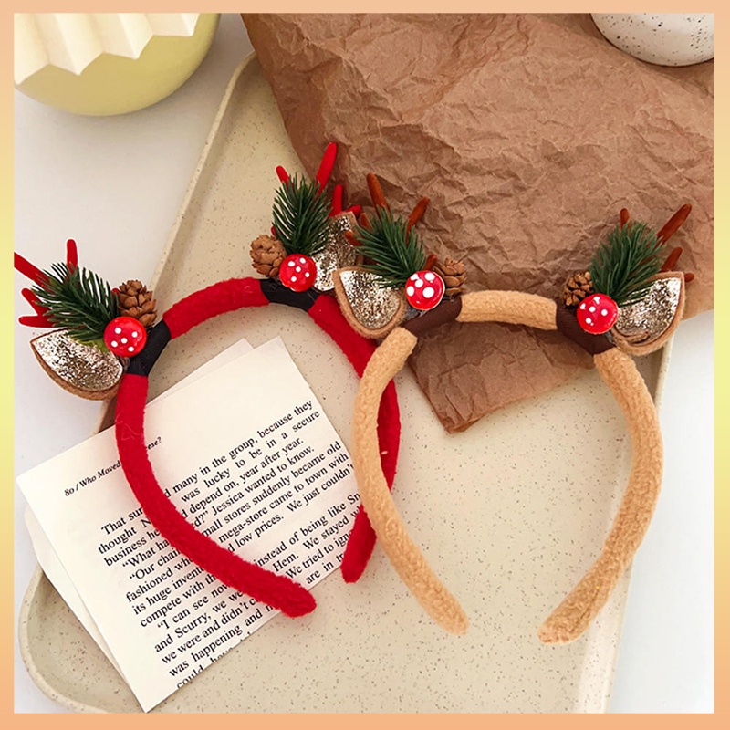 Cài Tóc Hình Sừng Tuần Lộc Giáng Sinh Dễ Thương Thời Trang Thu Đông 2023