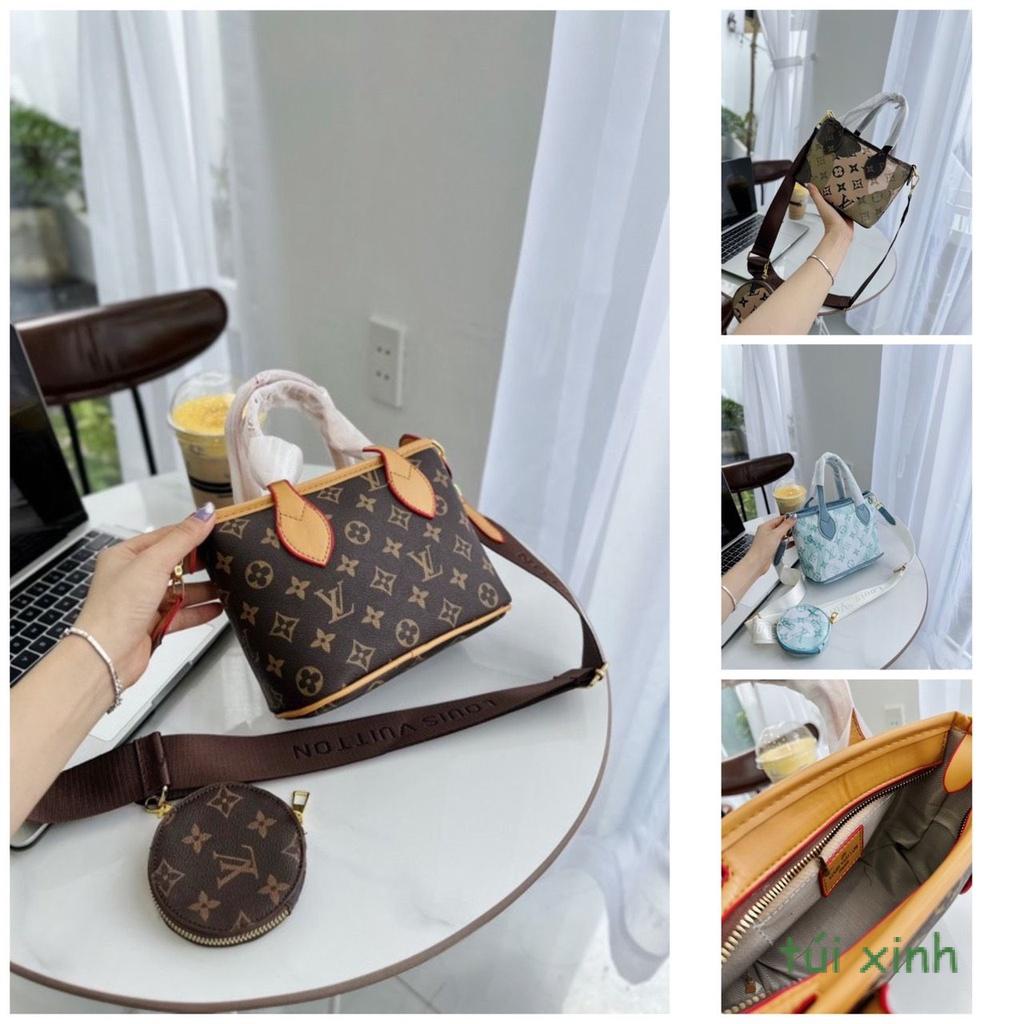 Túi xách nữ LV set 2 món kèm ví, túi đeo chéo nữ LV sang xịn sẵn 3 màu quảng châu cao cấp