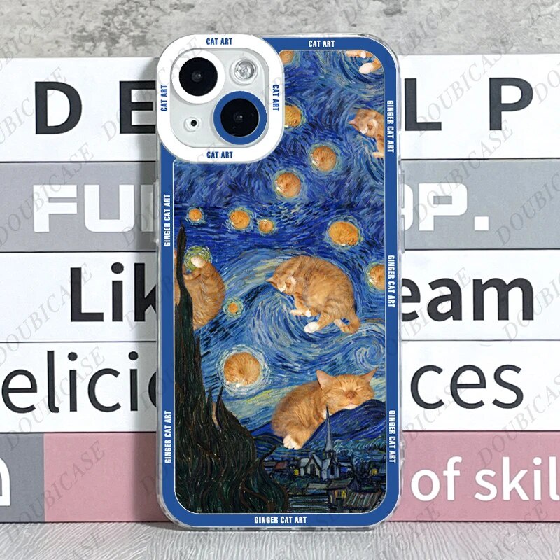 Ốp lưng iphone cạnh vuông đêm đầy sao Van Gogh art 8plus/x/xs/11/12/pro/max/plus/promax