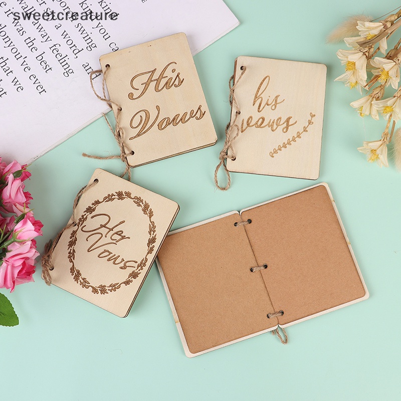 Set 2 Sổ Tay Đám Cưới vow Bằng Giấy kraft Sáng Tạo