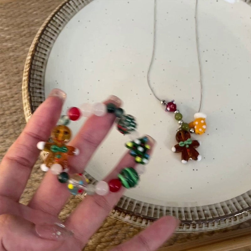 Vòng Tay Chuỗi Hạt Kiểu Hoạt Hình Bánh Mì Gừng Dễ Thương Thời Trang Cho Bạn Gái