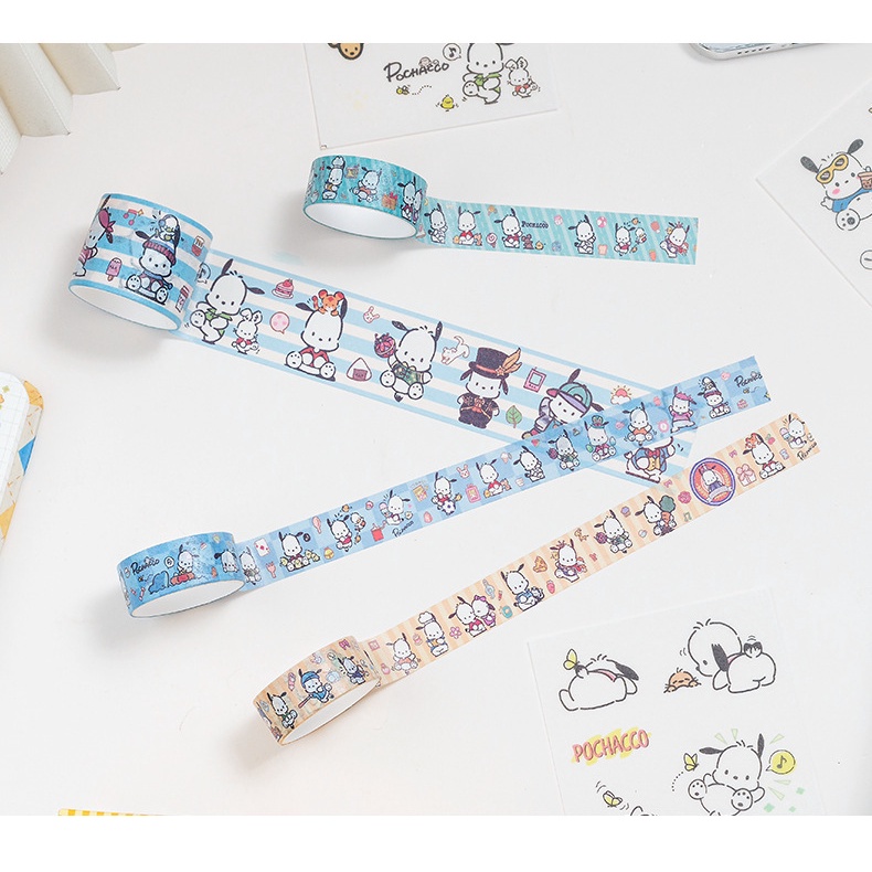 Hoạt Hình Cuộn Băng Dính washi Hình sanrio kuromi melody Dễ Thương Trang Trí Sổ Tay