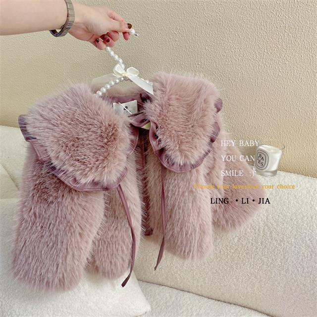 Áo khoác bé gái áo khoác lông ấm áp Phong Cách Hàn Quốc Thời Trang Mùa Đông Mới Cho Bé Gái