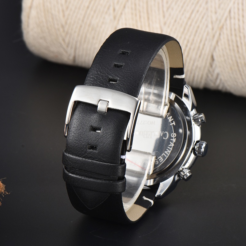 Đồng Hồ Đeo Tay Thạch Anh Có Lịch Dây Da Thời Trang Cho Nam