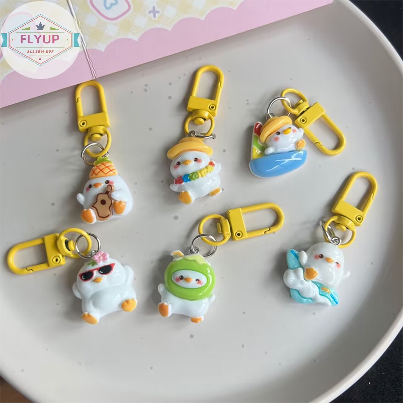 Móc Chìa Khóa Hình Chú Vịt Bay Dễ Thương Dùng Trang Trí Túi Xách / Điện Thoại