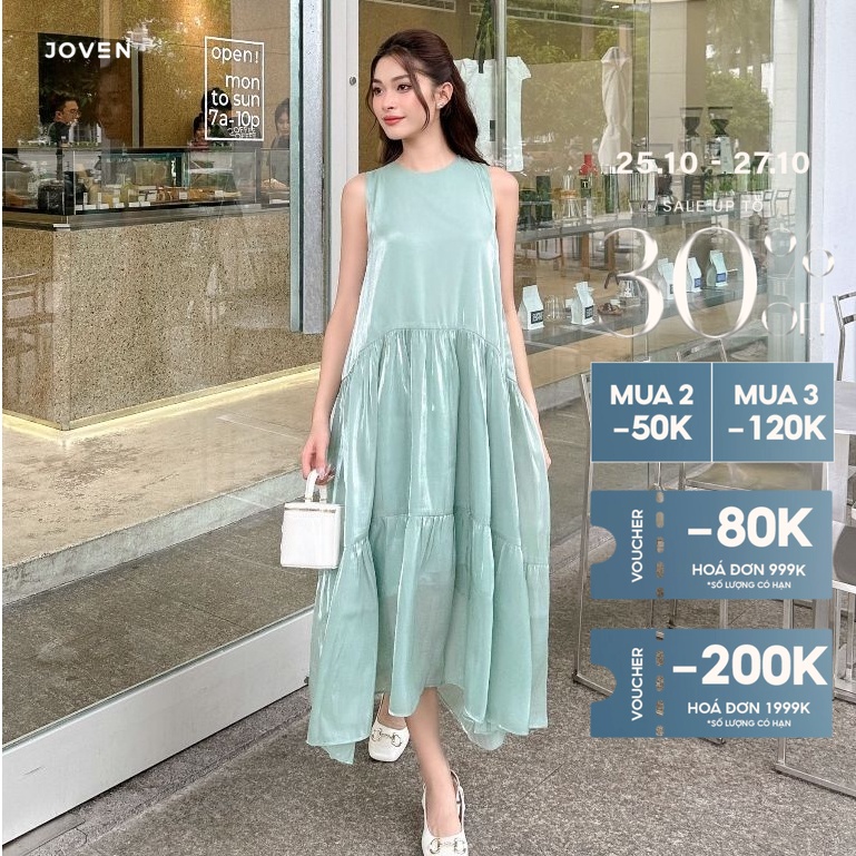 25.10 - 27.10 || NHẬN VOUCHER GIẢM 200K - JOVEN Đầm Dài 3 Tầng Chất Organza Sang Trọng Nữ Tính