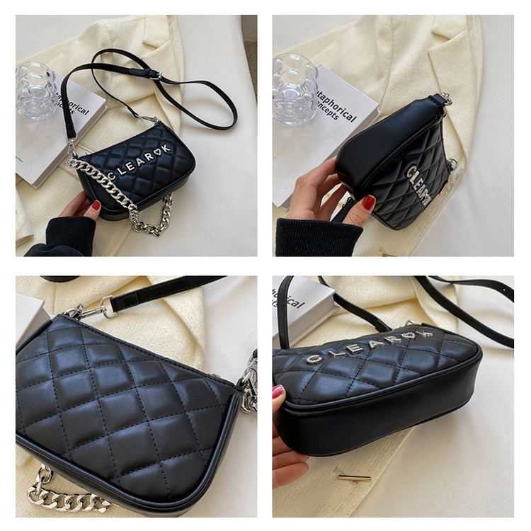 Olang Túi đeo dưới cánh tay Vuông Nhỏ Thêu Họa Tiết Hình Thoi Thời Trang Cho Nữ