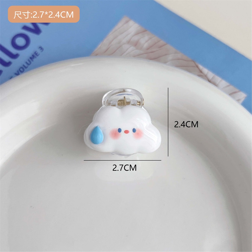 PVN61571 Set 8 Kẹp , 1 Dây Buộc Tóc Hình Đám Mây / Ngôi Sao / Đám Mây Xanh Dương Dễ Thương Cho Bé Gái T2