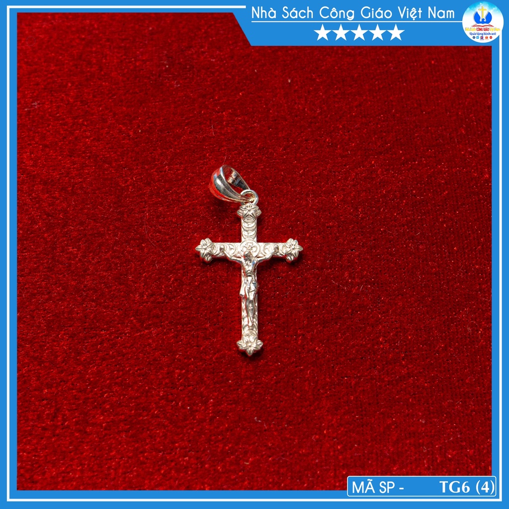 Mặt dây chuyền Thánh giá Chúa Giesu bạc ta TG6  cho nam nữ - Quà tặng Công Giáo NSCGVN_HN