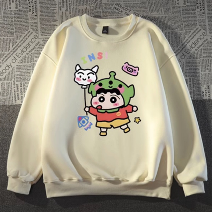 Áo hoodie Tay Dài Dáng Rộng In Hình Cậu Bé Bút Chì shin-chan Thời Trang harajuku
