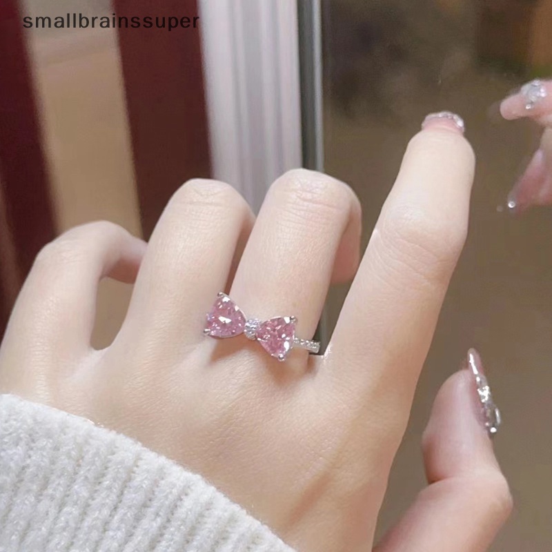 Nhẫn Hở Hình Nơ Đính Đá zircon Thời Trang Có Thể Điều Chỉnh Cho Nữ sbs