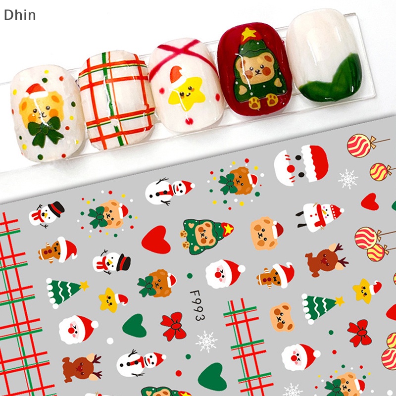 Miếng Dán Móng Tay 3d Chủ Đề Giáng Sinh Dễ Thương