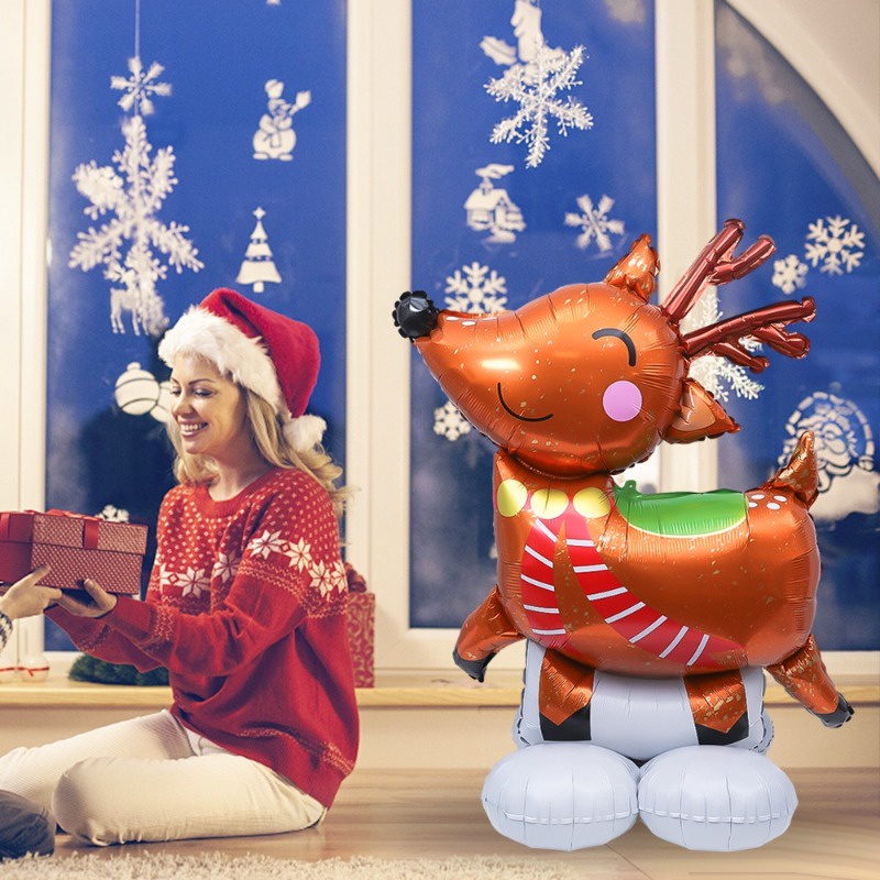 Bóng Bay Bơm Hơi Bằng Màng Nhôm Lớn Hình Ông Già Noel / Nai Sừng Tấm Hoạt Hình Trang Trí Tiệc Giáng Sinh / Tiệc Tùng / Nhà Ở