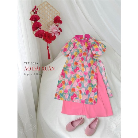 Bộ áo dài hoa ZUNKIDS