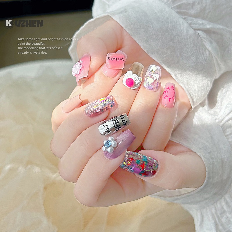 1 Hộp Phụ Kiện Trang Trí Móng Tay Nghệ Thuật diy pentagram star Awg dopamine