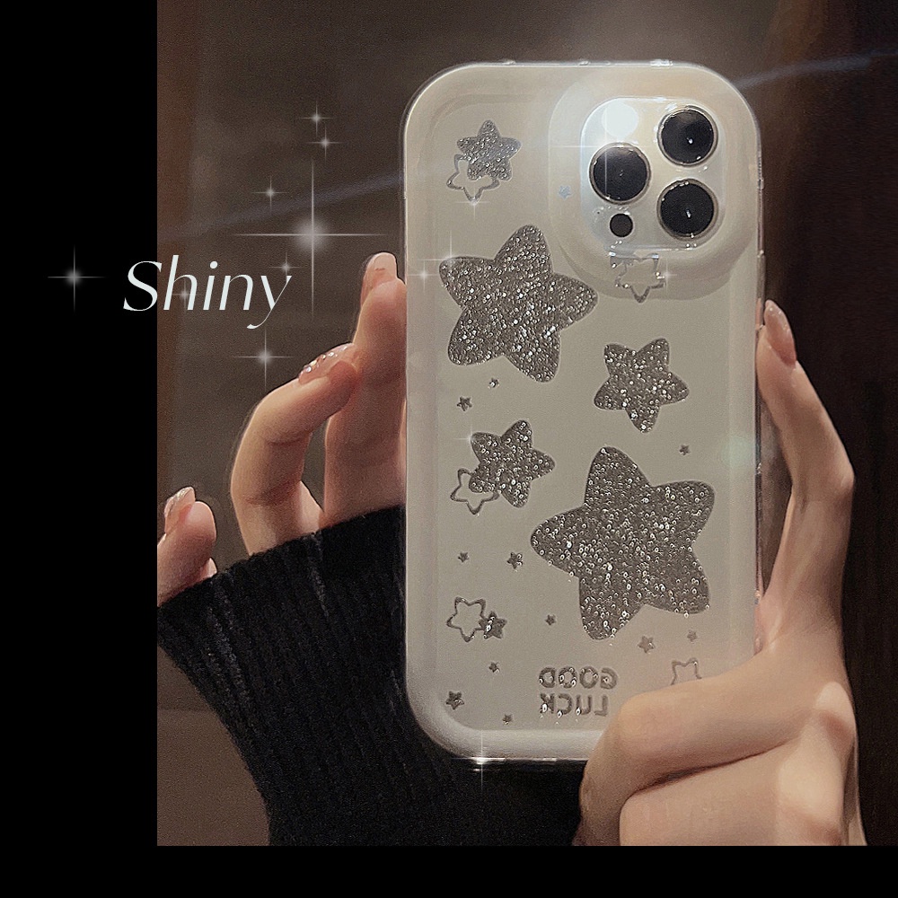 Ốp Điện Thoại tpu Silicon Chống Rơi Họa Tiết Ngôi Sao Lấp Lánh Cho iphone 11 12 13 14 15 pro max plus