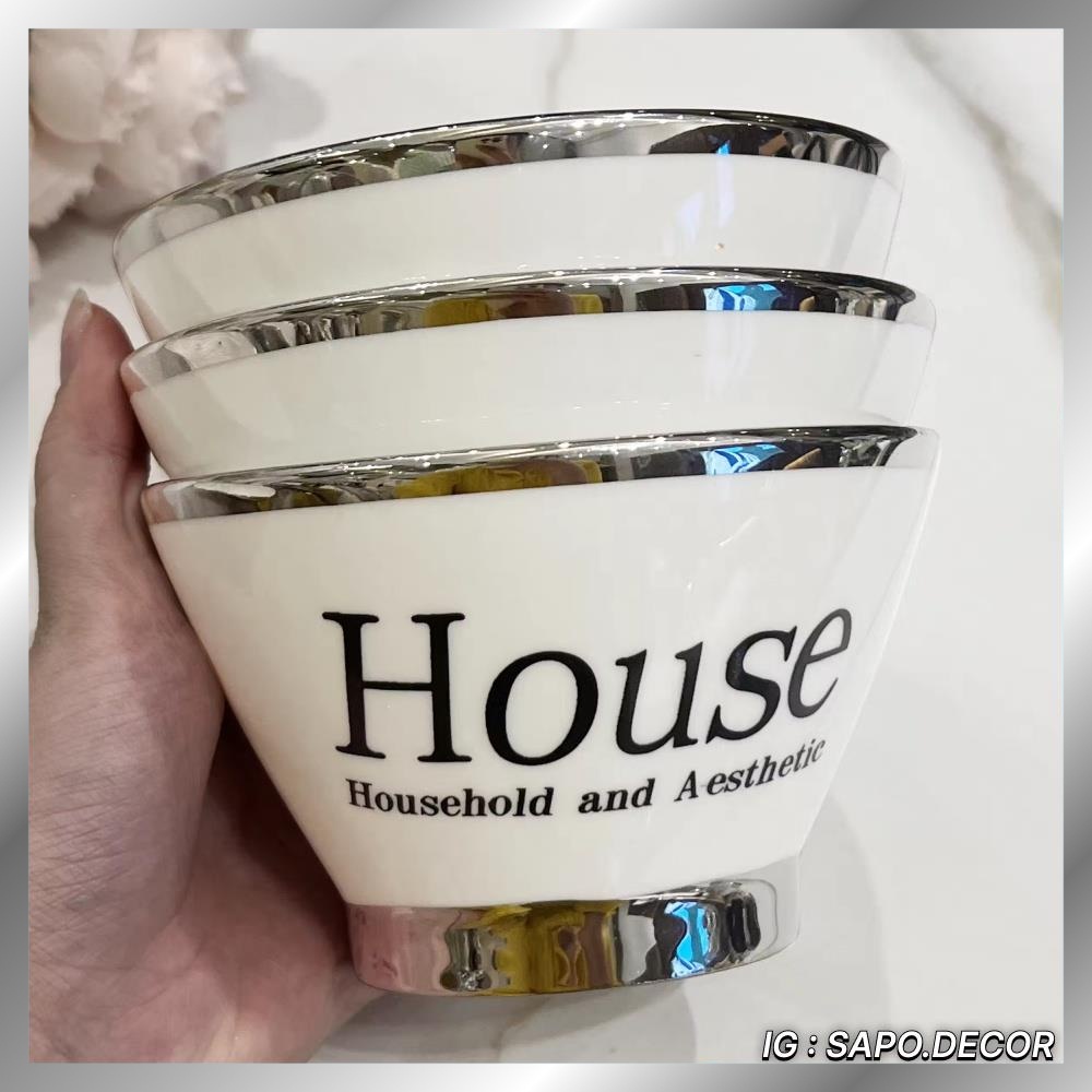 Bát sứ ăn cơm họa tiết đơn giản sang trọng - SP 40