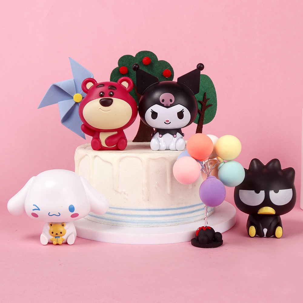 Sanrio Mô Hình Nhân Vật kuromi pochacco Hoạt Hình Trang Trí Bánh Kem diy