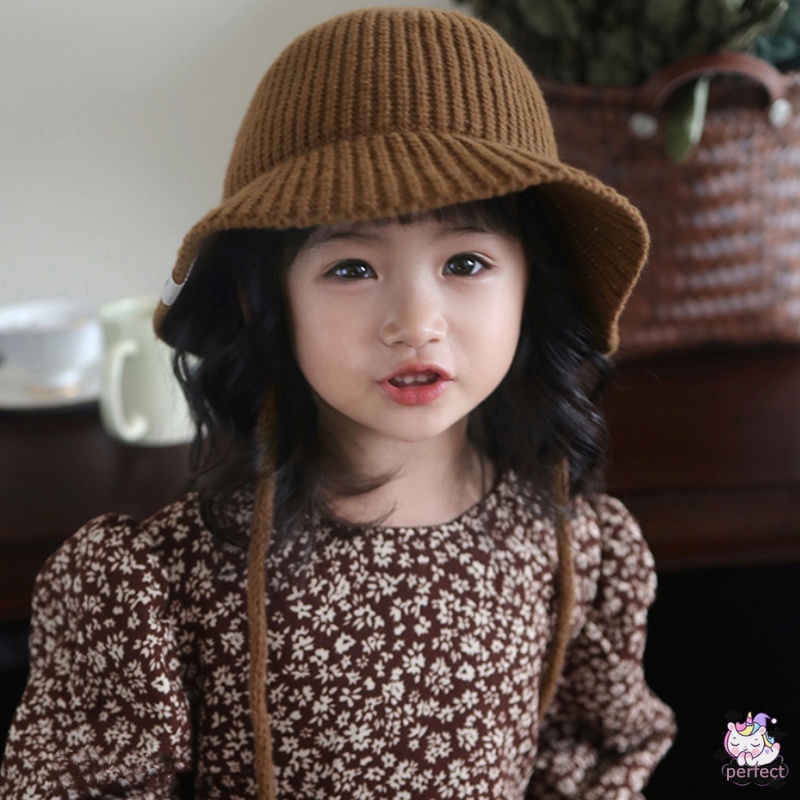 Mũ Len cotton Buộc Dây Ấm Áp Cho Bé