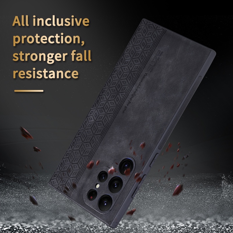 Bao Da Cho Samsung S23 Ultra S23 Plus S23FE S22 Ultra S22+ S21 Bao Da Điện Thoại Chống Dấu Vân Tay