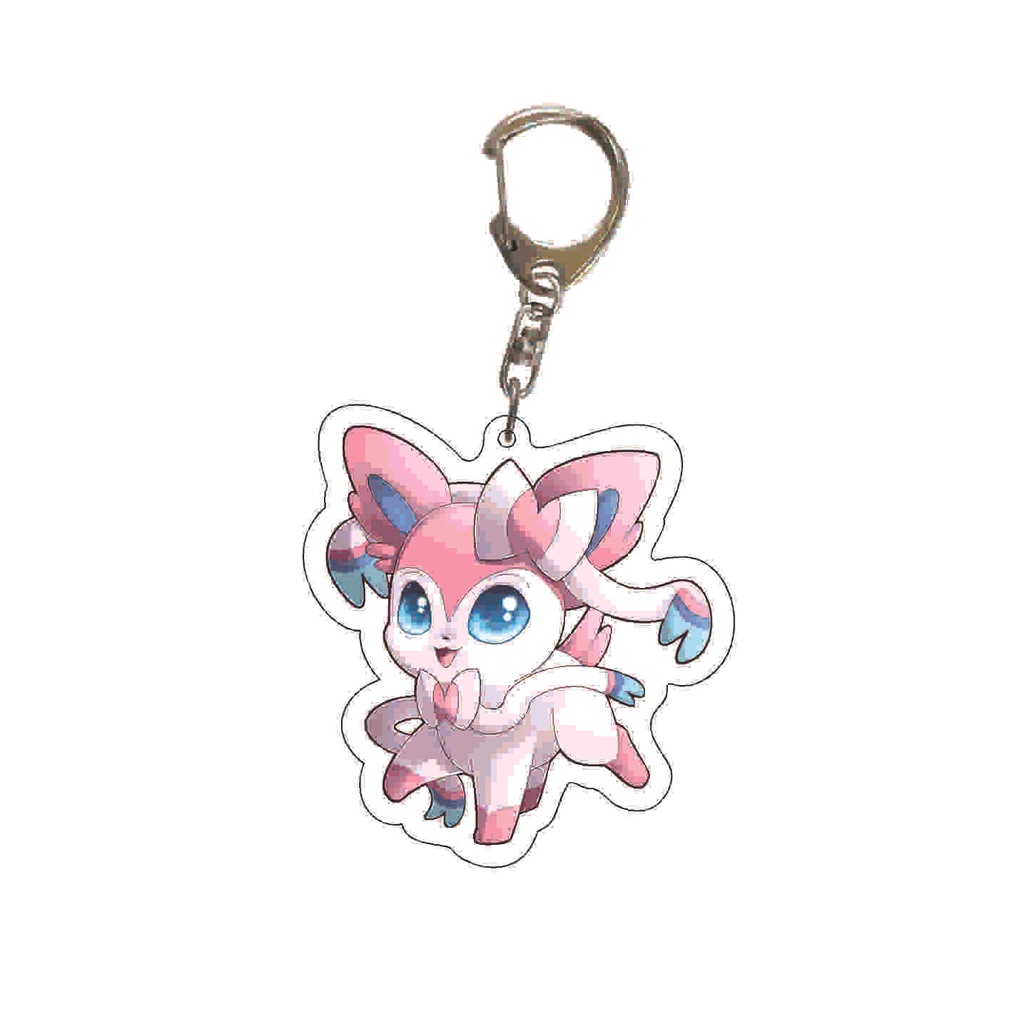 Móc khóa Pokemon Pokemon acrylic Mặt dây chuyền acrylic trong suốt Eevee