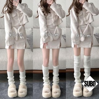 Tất Ống Chân Dệt Kim Màu Trơn Vớ Nhật Bản Giữ Ấm - Subo Shop