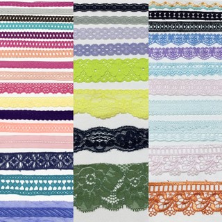 Ren viền trang trí quần áo, ren chỉ bóng cotton, ren thêu nhiều màu ren viền tua rua trang trí đồ handmade decor