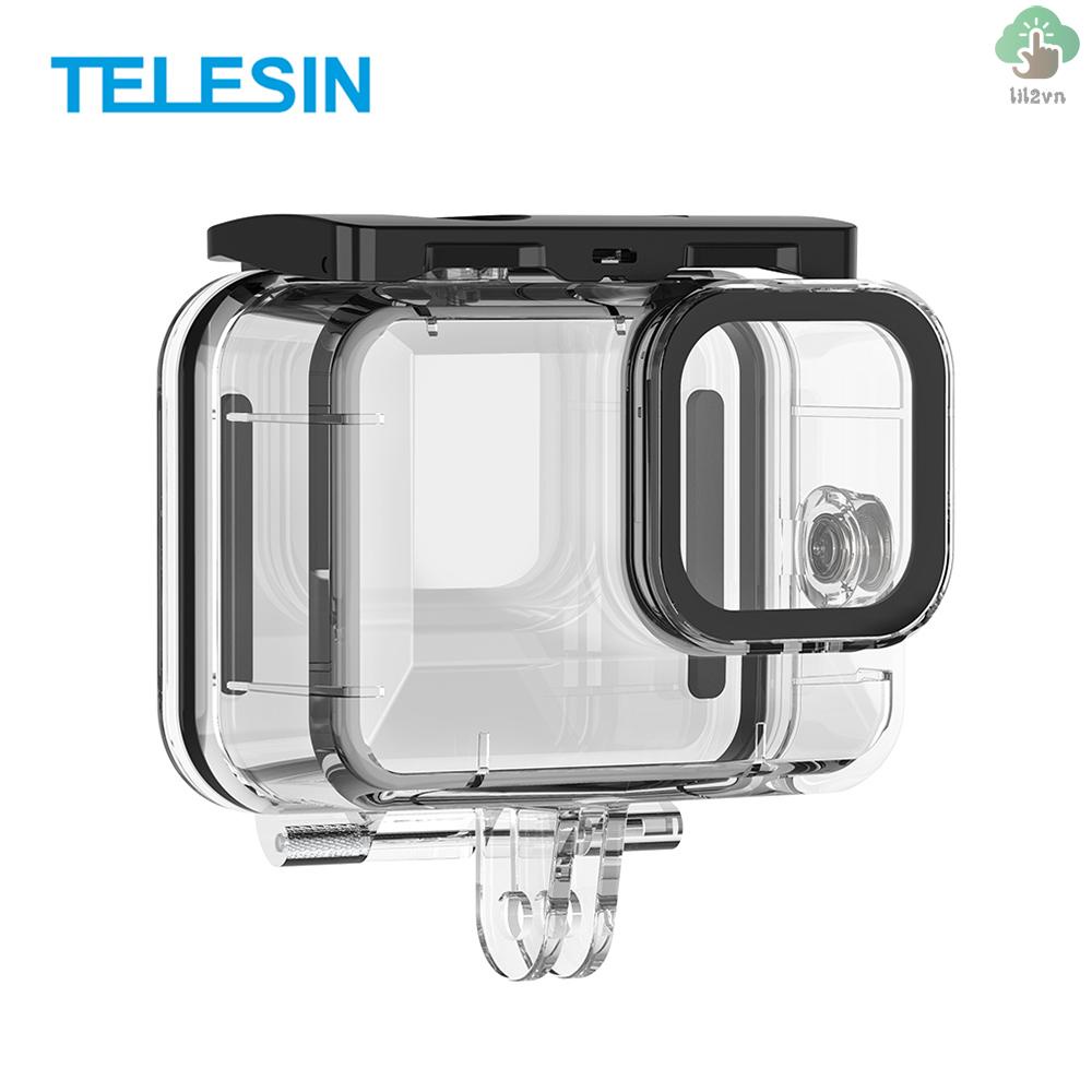 TELESIN Action Camera Protective Waterproof Case Cover Underwater 45m/148ft Diving Housing Underwater Accessories Replacement for   9 10 Black Camera