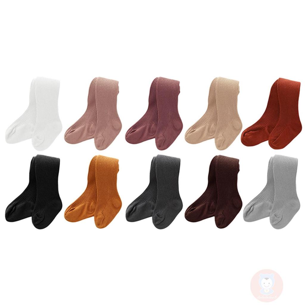 Laa6-áo Quần Legging Co Giãn Màu Trơn Dễ Thương Dành Cho Bé Gái