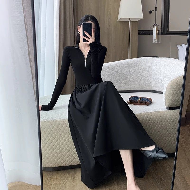 Set Váy Dài Nữ Váy body Dáng Dài Đầm Mùa Đông Cổ Chữ v Phong Cách Thời Trang Pháp Cổ Điển Mới Dành Cho Nữ | BigBuy360 - bigbuy360.vn