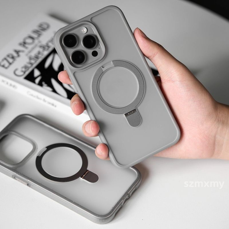 Ốp Điện Thoại acrylic Cứng Nhám Từ Tính Chống Dấu Vân Tay Bảo Vệ Toàn Diện Cho iphone 15 13 14 12 pro max