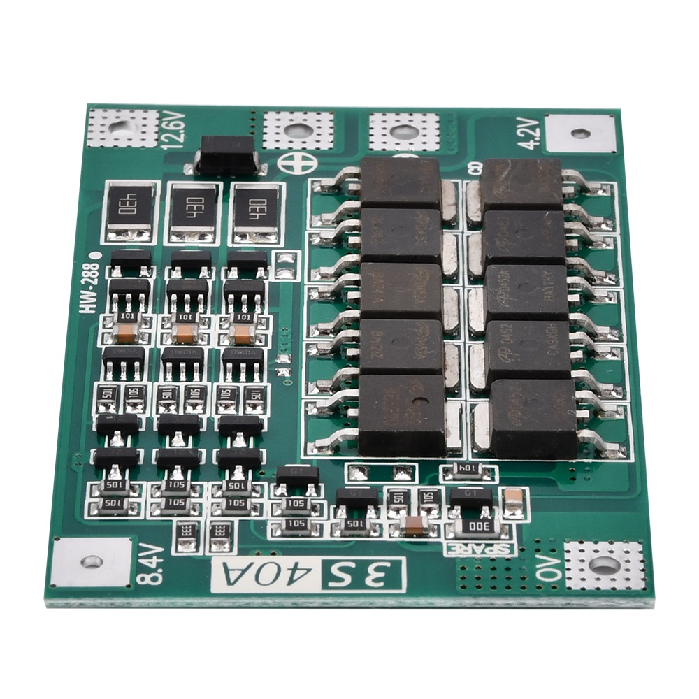 ZIQQUCU Bảng Mạch Bảo Vệ Pin lithium li-ion 3s 12v 40a Có Sạc Cân Bằng