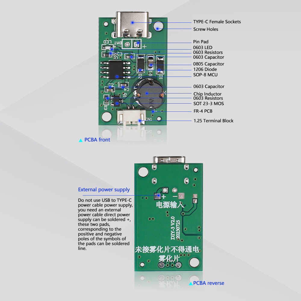Aideepen dc5v usb Phun Sương Làm Ẩm Không Khí Bằng Sóng Siêu Âm diy Giao Diện Loại c ucb
