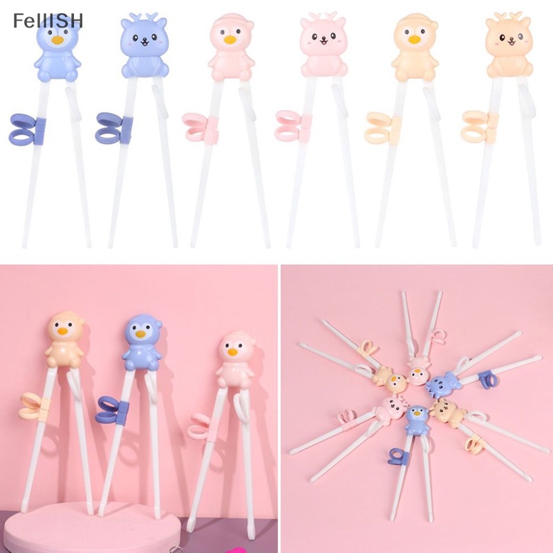 1 Cặp Đũa Tập Ăn Họa Tiết Hoạt Hình Dễ Thương Cho Bé 439br