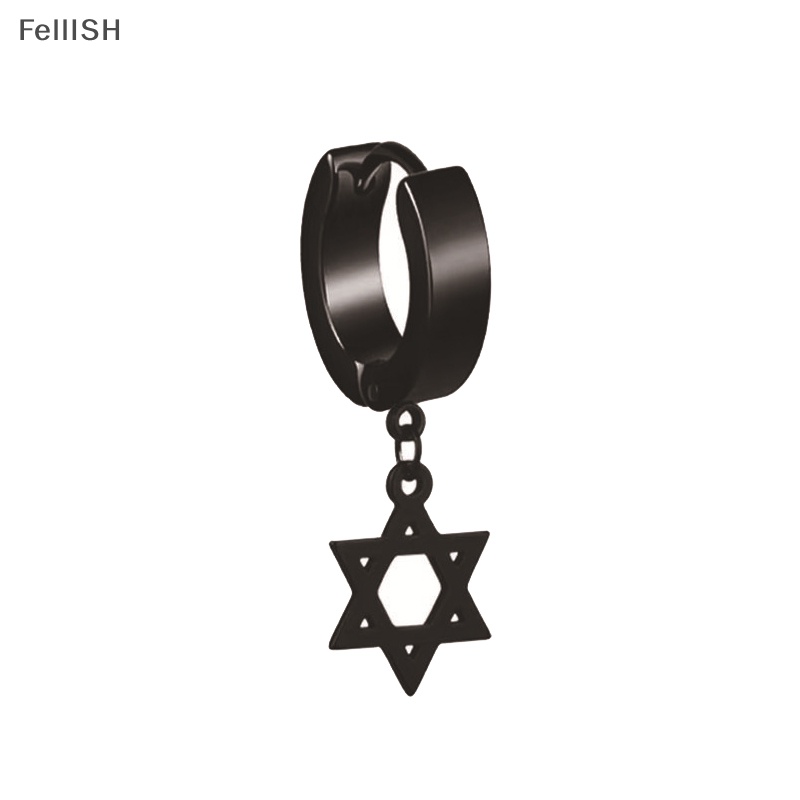 Khuyên Tai Dạng Vòng Nhiều Hình Dạng Bằng Thép Không Gỉ Màu Đen Phong Cách gothic punk Thời Trang Cho Nam Và Nữ 439br