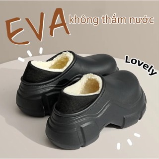 Dép bông Đáy siêu dày 5CM chống thấm nước đi trong nhà chống trượt ấm áp cho nữ
