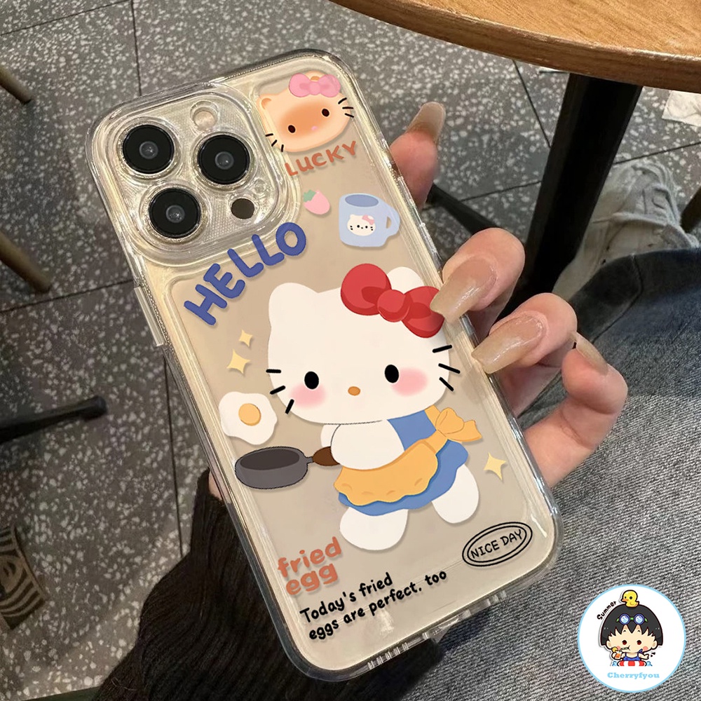 Thời Trang Ốp Điện Thoại tpu Mềm Trong Suốt Họa Tiết hello kitty Dành Cho iphone 15 14 13 12 11 pro max 8 7 plus